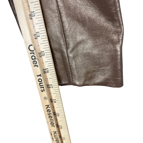 Style & Co.Petite Genuine Metallic Leather Jacket  Womens L Antique Gold Lined - Picture 10 of 10